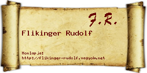 Flikinger Rudolf névjegykártya